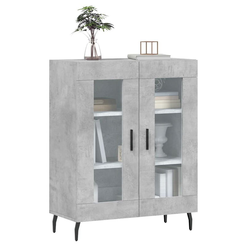 Dulap, gri beton, 69,5x34x90 cm, lemn compozit