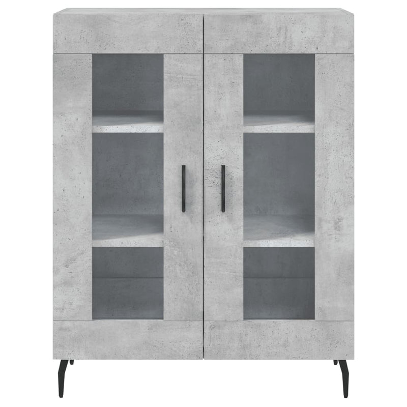 Dulap, gri beton, 69,5x34x90 cm, lemn compozit