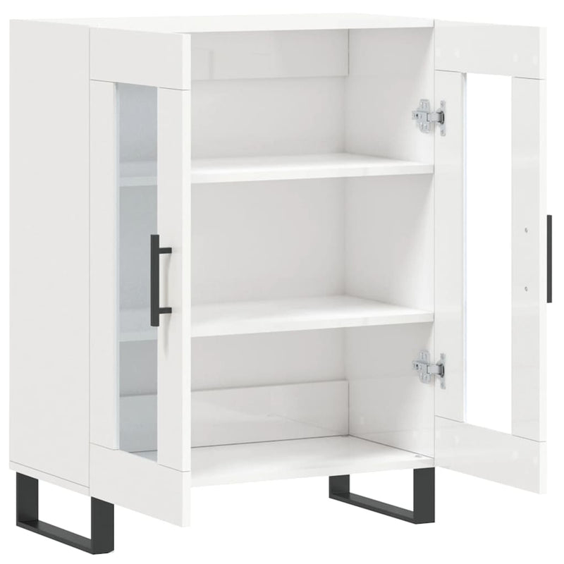 Dulap, alb extralucios, 69,5x34x90 cm, lemn compozit