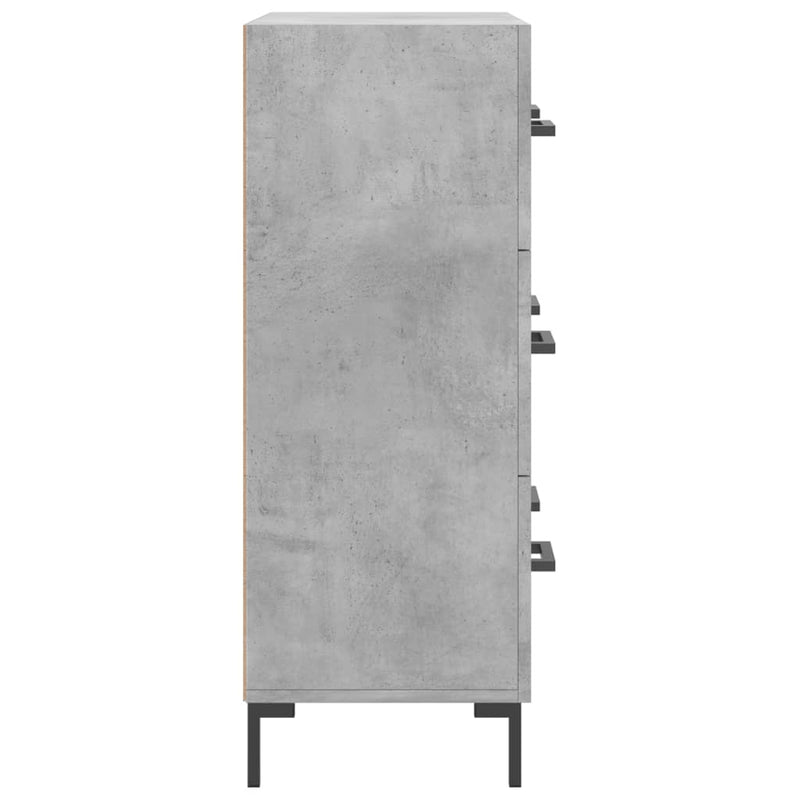 Servantă, gri beton, 69,5x34x90 cm, lemn compozit