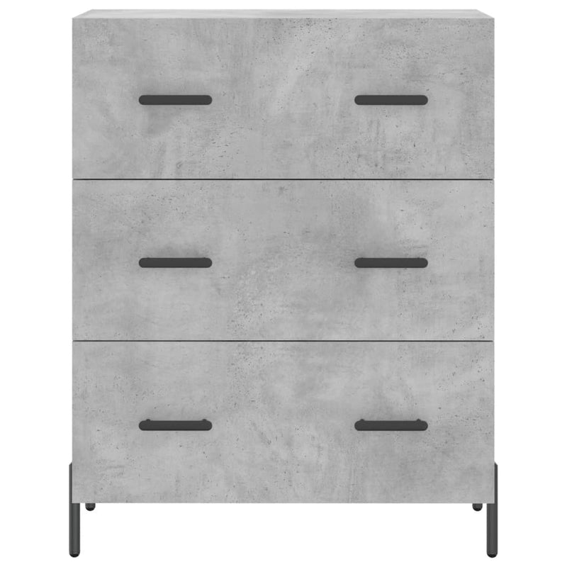 Servantă, gri beton, 69,5x34x90 cm, lemn compozit
