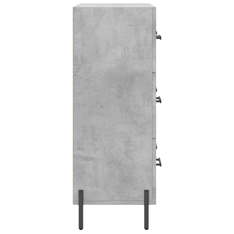 Servantă, gri beton, 69,5x34x90 cm, lemn compozit