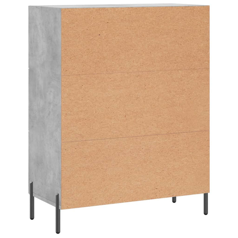 Servantă, gri beton, 69,5x34x90 cm, lemn compozit