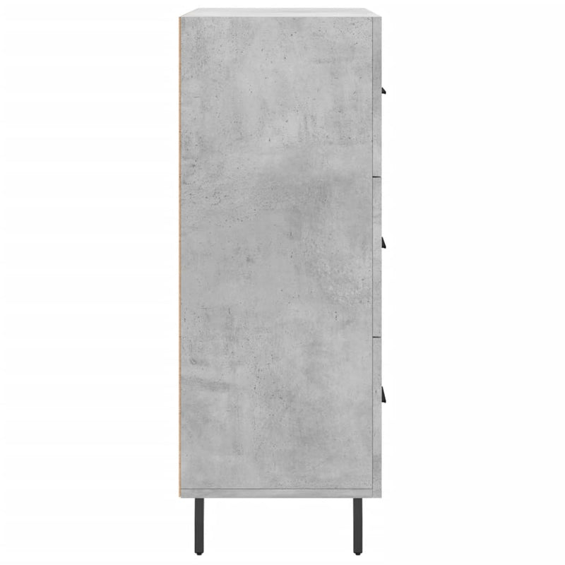 Servantă, gri beton, 69,5x34x90 cm, lemn compozit