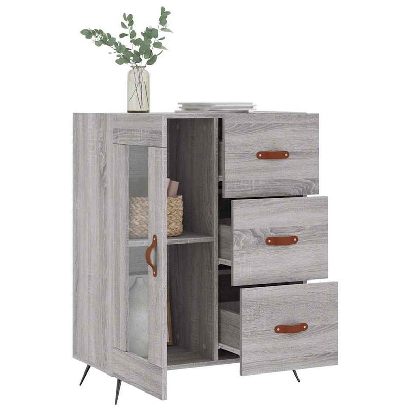 Servantă, gri sonoma, 69,5x34x90 cm, lemn compozit