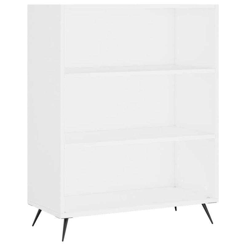 Bibliotecă, albă, 69,5x32,5x90 cm, lemn compozit