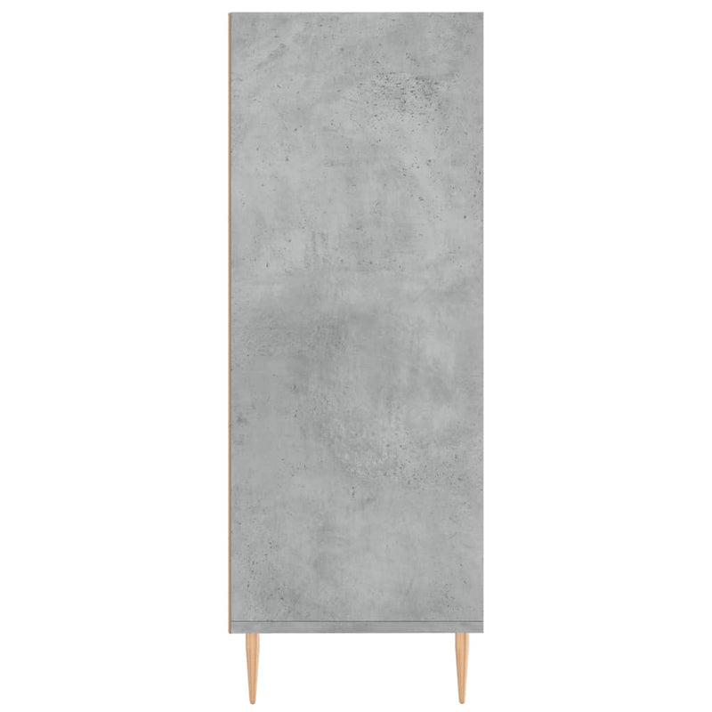 Bibliotecă, gri beton, 69,5x32,5x90 cm, lemn compozit
