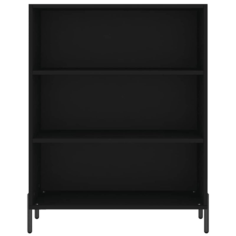 Dulap cu rafturi, negru, 69,5x32,5x90 cm, lemn compozit
