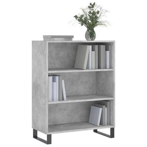 Dulap cu rafturi, gri beton, 69,5x32,5x90 cm, lemn compozit