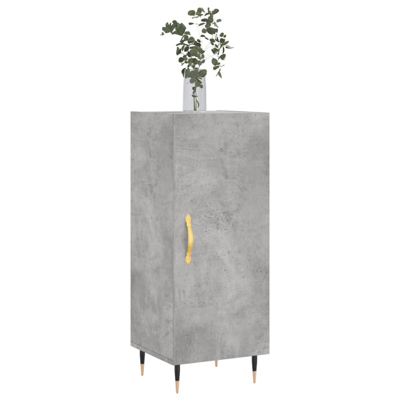 Servantă, gri beton, 34,5x34x90 cm, lemn compozit