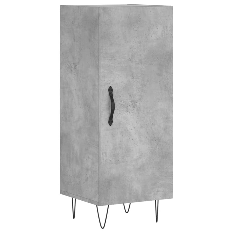 Servantă, gri beton, 34,5x34x90 cm, lemn compozit
