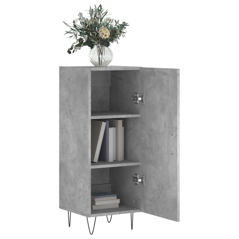 Servantă, gri beton, 34,5x34x90 cm, lemn compozit