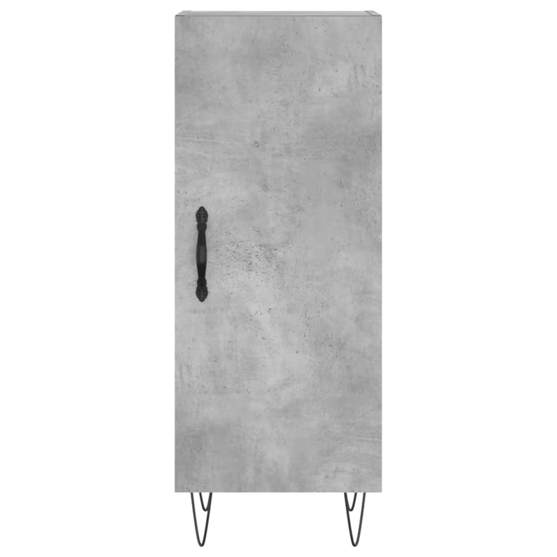 Servantă, gri beton, 34,5x34x90 cm, lemn compozit