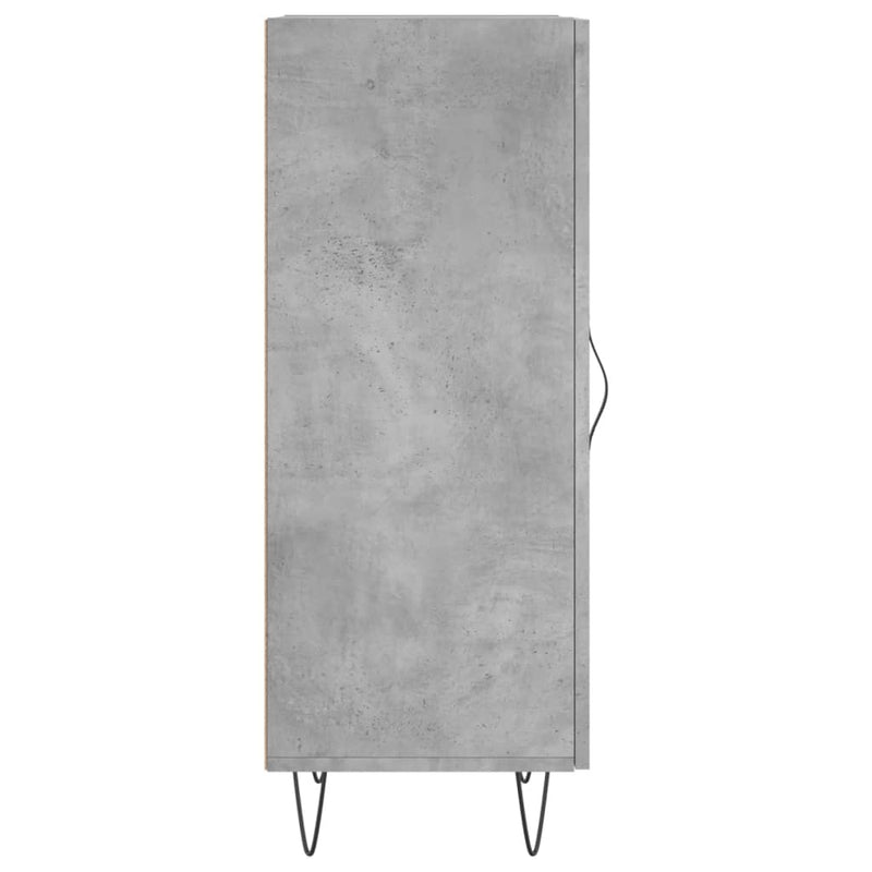Servantă, gri beton, 34,5x34x90 cm, lemn compozit