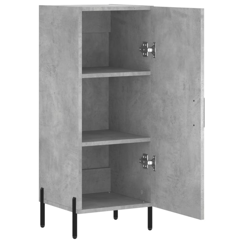 Servantă, gri beton, 34,5x34x90 cm, lemn compozit