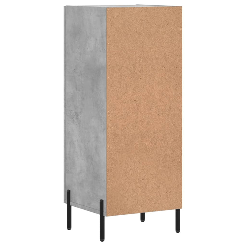 Servantă, gri beton, 34,5x34x90 cm, lemn compozit