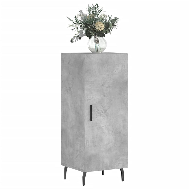 Servantă, gri beton, 34,5x34x90 cm, lemn compozit