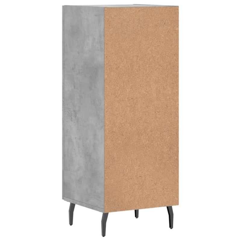 Servantă, gri beton, 34,5x34x90 cm, lemn compozit