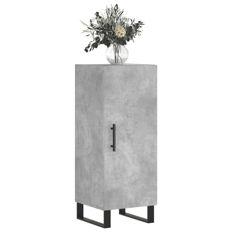Servantă, gri beton, 34,5x34x90 cm, lemn compozit