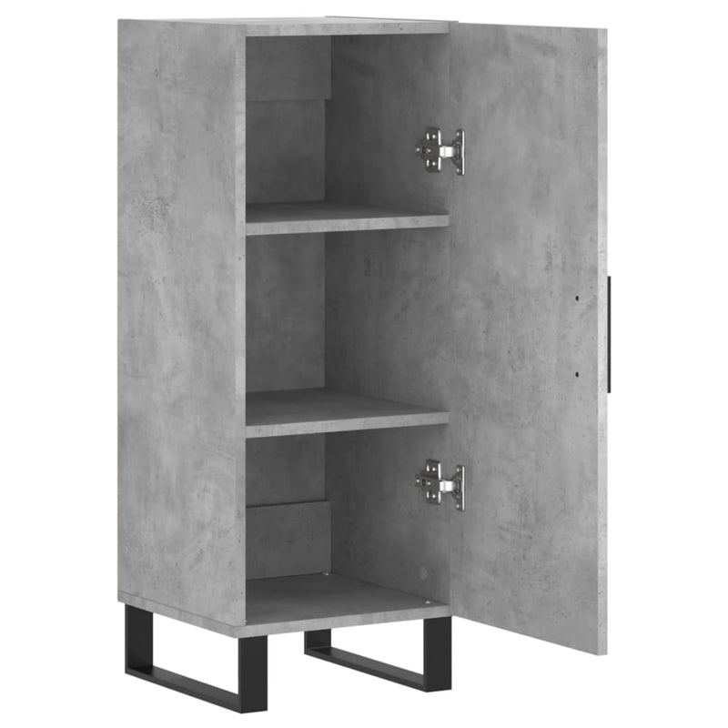 Servantă, gri beton, 34,5x34x90 cm, lemn compozit