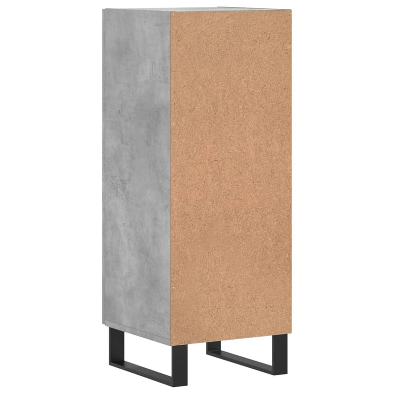 Servantă, gri beton, 34,5x34x90 cm, lemn compozit