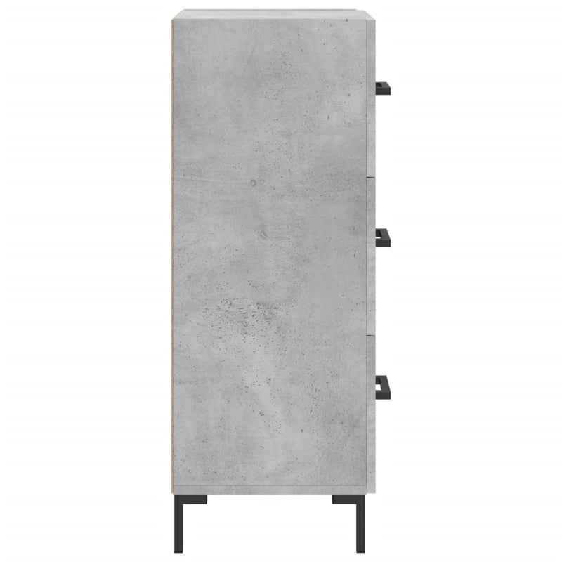 Servantă, gri beton, 34,5x34x90 cm, lemn compozit