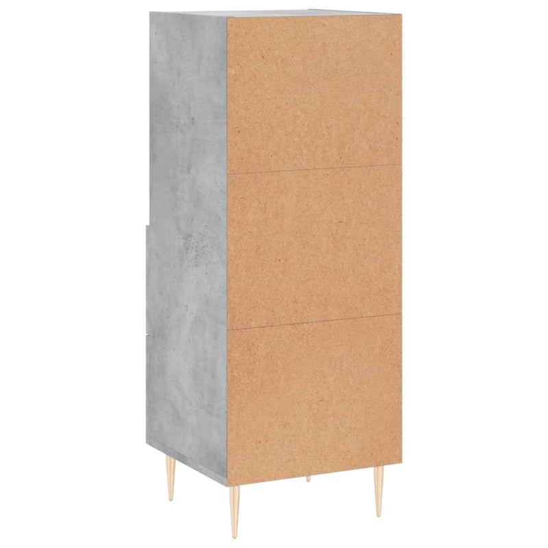 Servantă, gri beton, 34,5x34x90 cm, lemn compozit