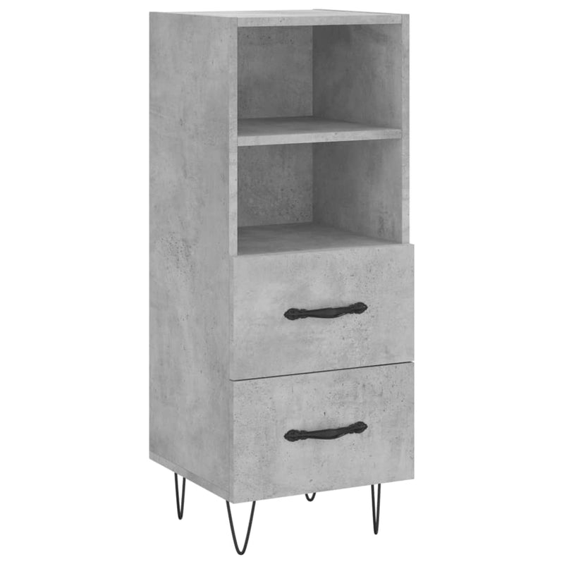 Servantă, gri beton, 34,5x34x90 cm, lemn compozit