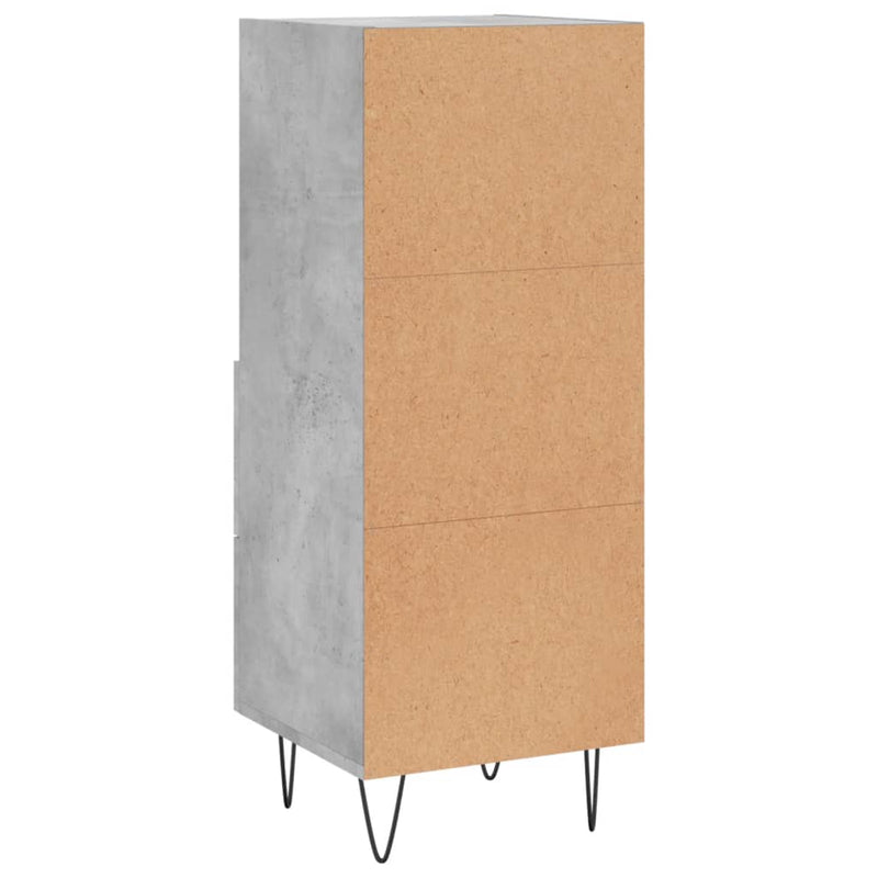 Servantă, gri beton, 34,5x34x90 cm, lemn compozit