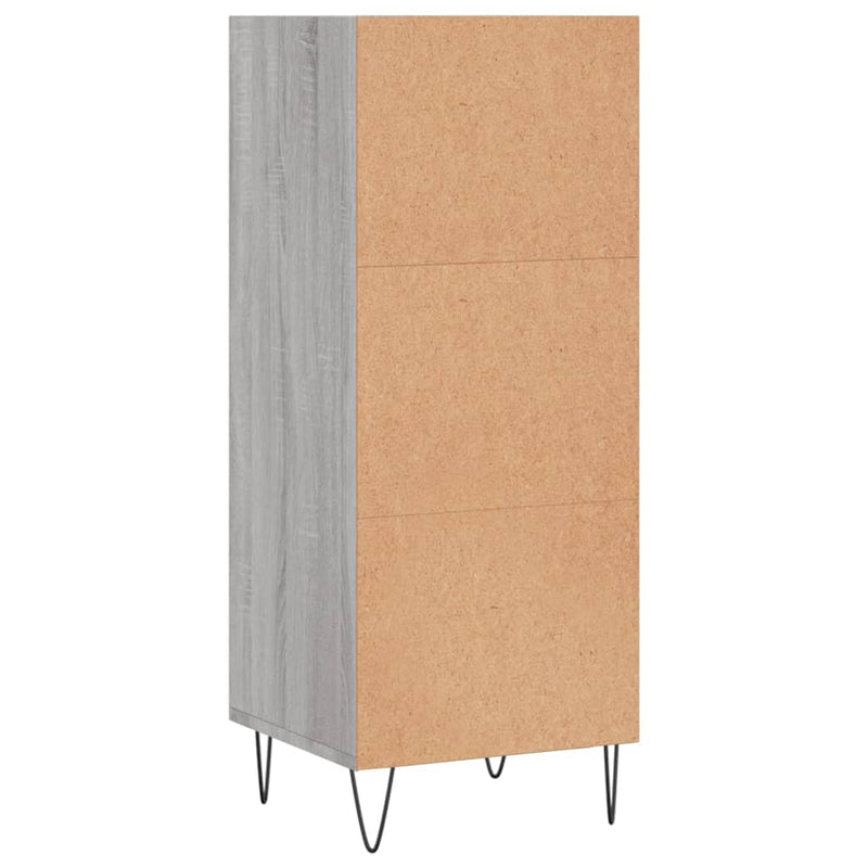 Servantă, gri sonoma, 34,5x32,5x90 cm, lemn compozit