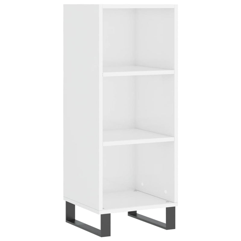 Servantă, alb extralucios, 34,5x32,5x90 cm, lemn compozit