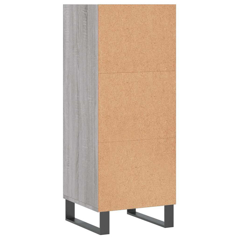Servantă, gri sonoma, 34,5x32,5x90 cm, lemn compozit