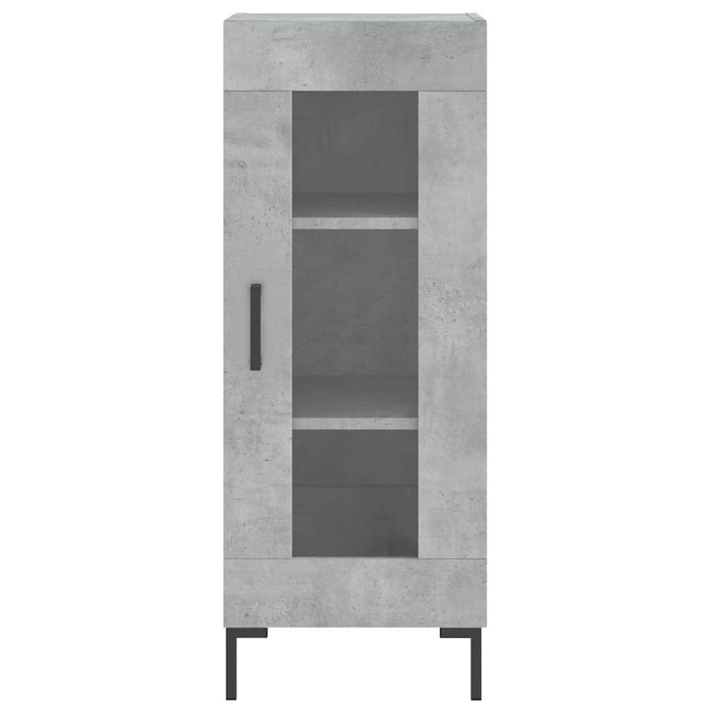 Servantă, gri beton, 34,5x34x90 cm, lemn compozit