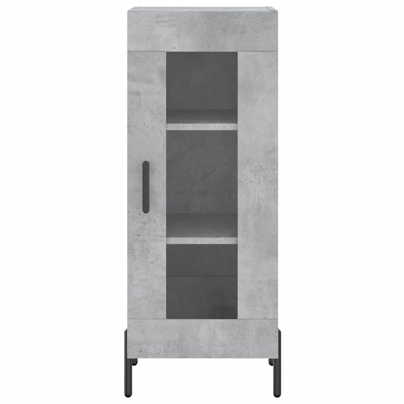 Servantă, gri beton, 34,5x34x90 cm, lemn compozit