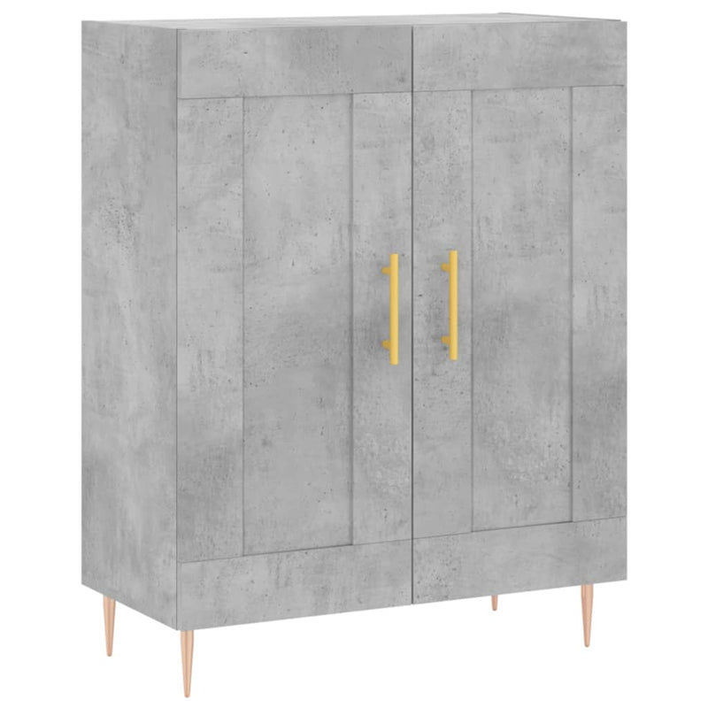 Servantă, gri beton, 69,5x34x90 cm, lemn compozit