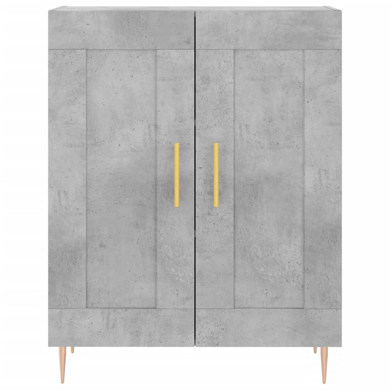 Servantă, gri beton, 69,5x34x90 cm, lemn compozit