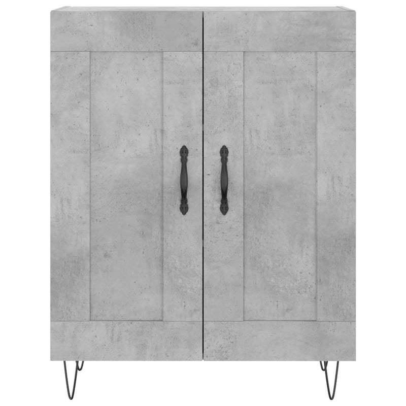 Servantă, gri beton, 69,5x34x90 cm, lemn compozit