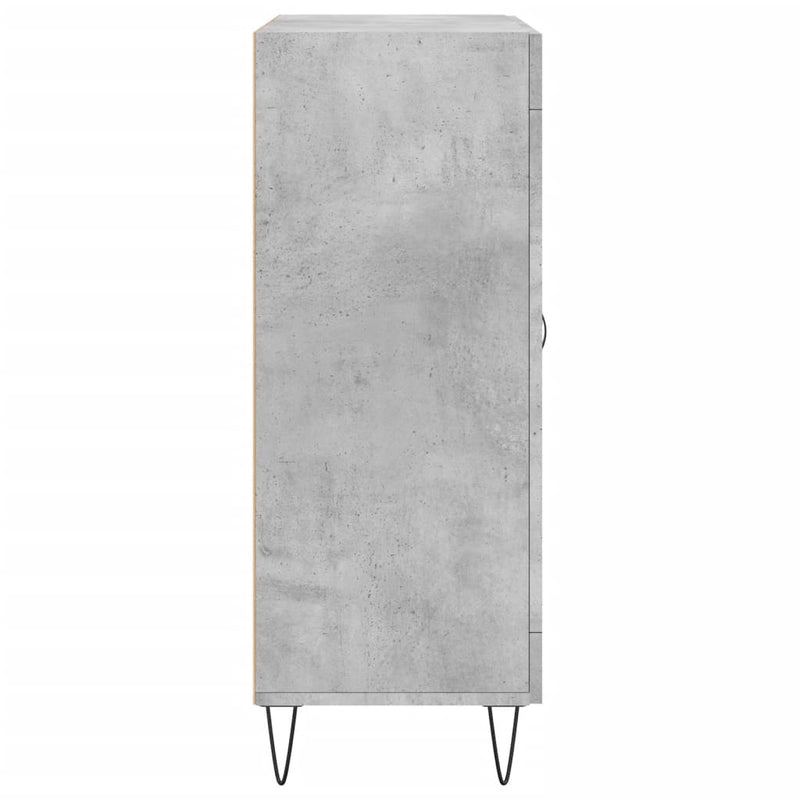 Servantă, gri beton, 69,5x34x90 cm, lemn compozit