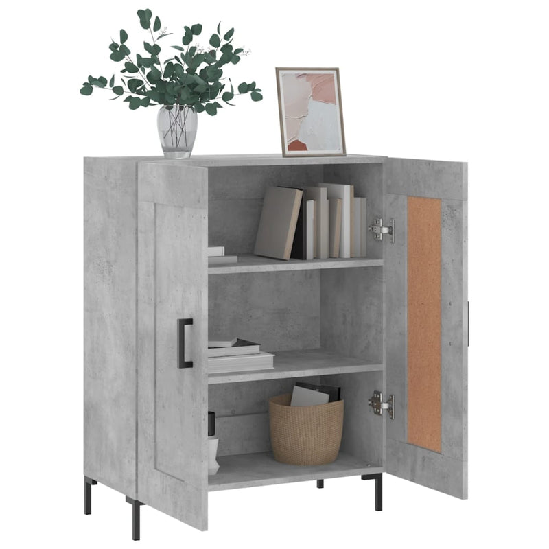 Servantă, gri beton, 69,5x34x90 cm, lemn compozit