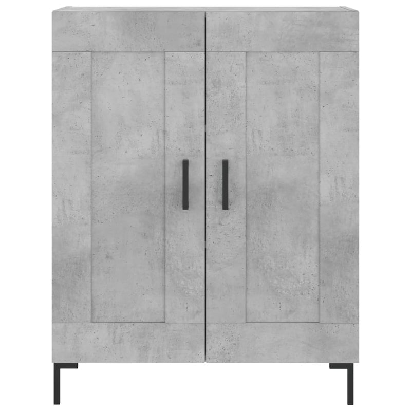 Servantă, gri beton, 69,5x34x90 cm, lemn compozit