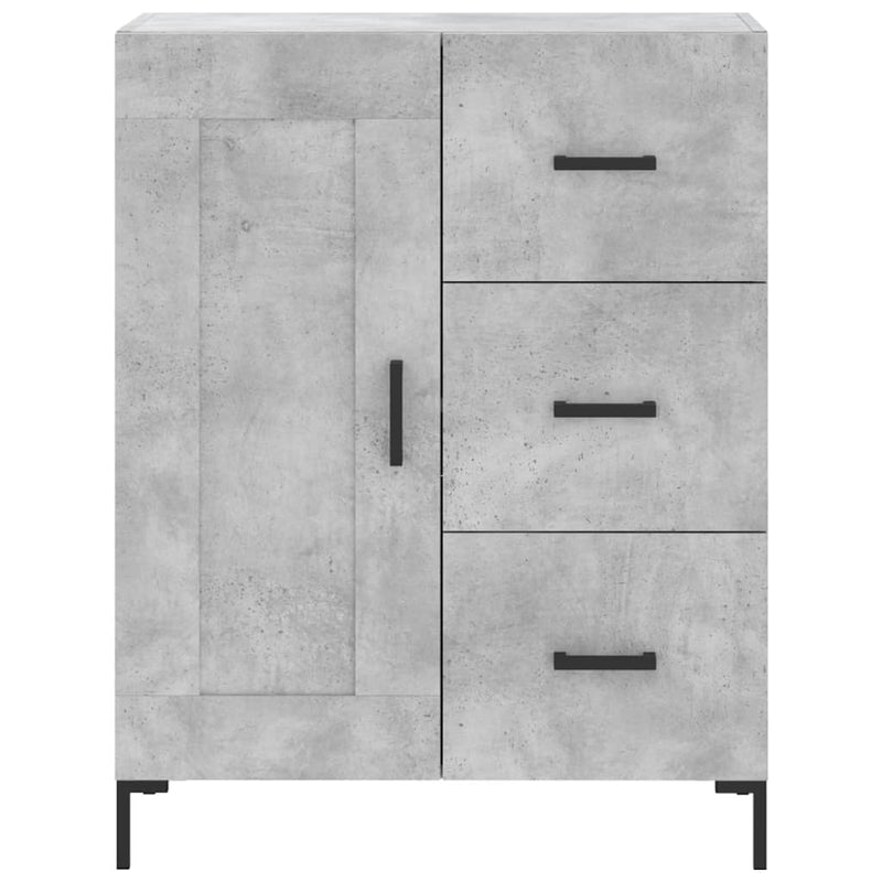 Servantă, gri beton, 69,5x34x90 cm, lemn compozit