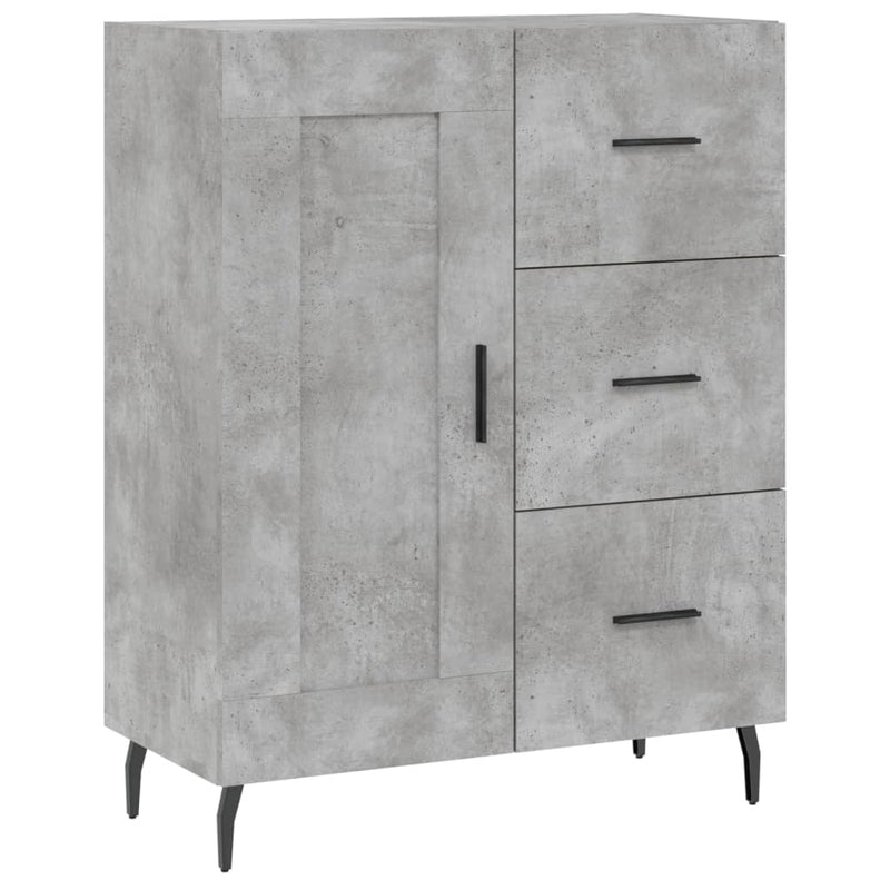 Servantă, gri beton, 69,5x34x90 cm, lemn compozit