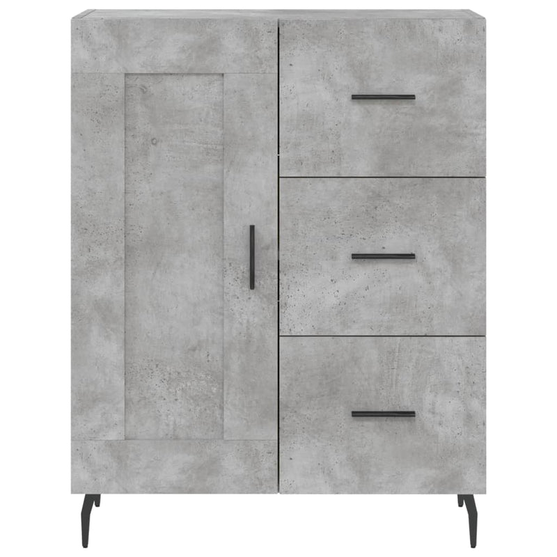 Servantă, gri beton, 69,5x34x90 cm, lemn compozit