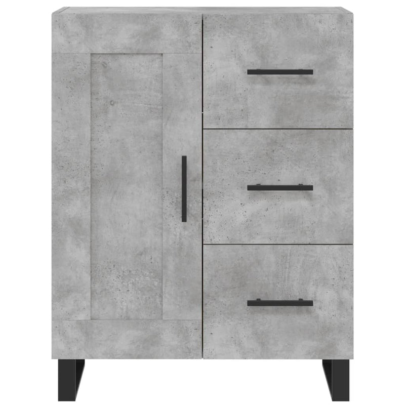 Servantă, gri beton, 69,5x34x90 cm, lemn compozit
