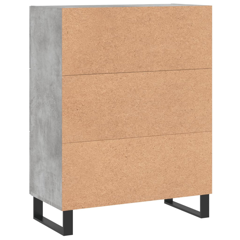 Servantă, gri beton, 69,5x34x90 cm, lemn compozit