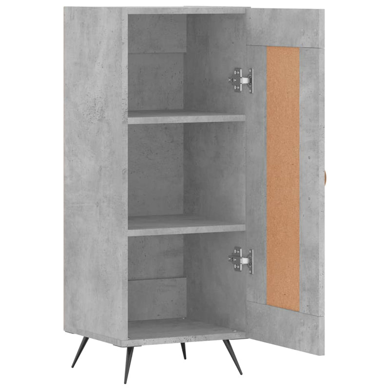 Servantă, gri beton, 34,5x34x90 cm, lemn compozit