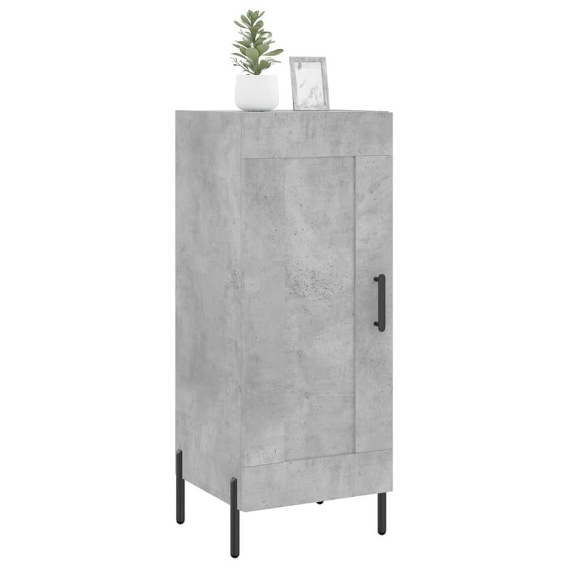 Servantă, gri beton, 34,5x34x90 cm, lemn compozit