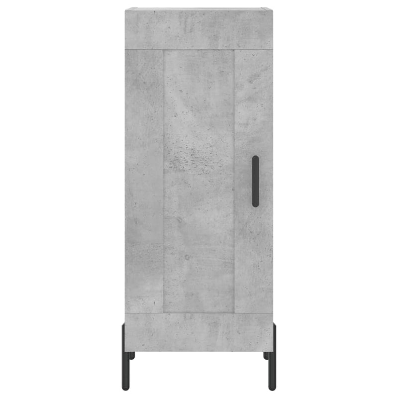 Servantă, gri beton, 34,5x34x90 cm, lemn compozit
