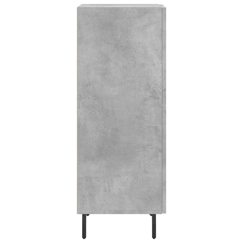 Servantă, gri beton, 34,5x34x90 cm, lemn compozit