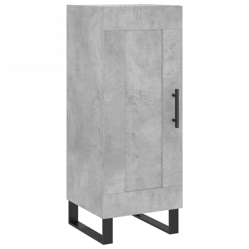 Servantă, gri beton, 34,5x34x90 cm, lemn compozit
